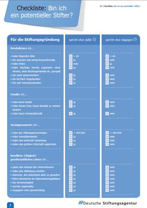 Checkliste für potentielle Stifter