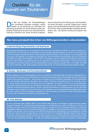 Checkliste für die Auswahl von Treuhändern